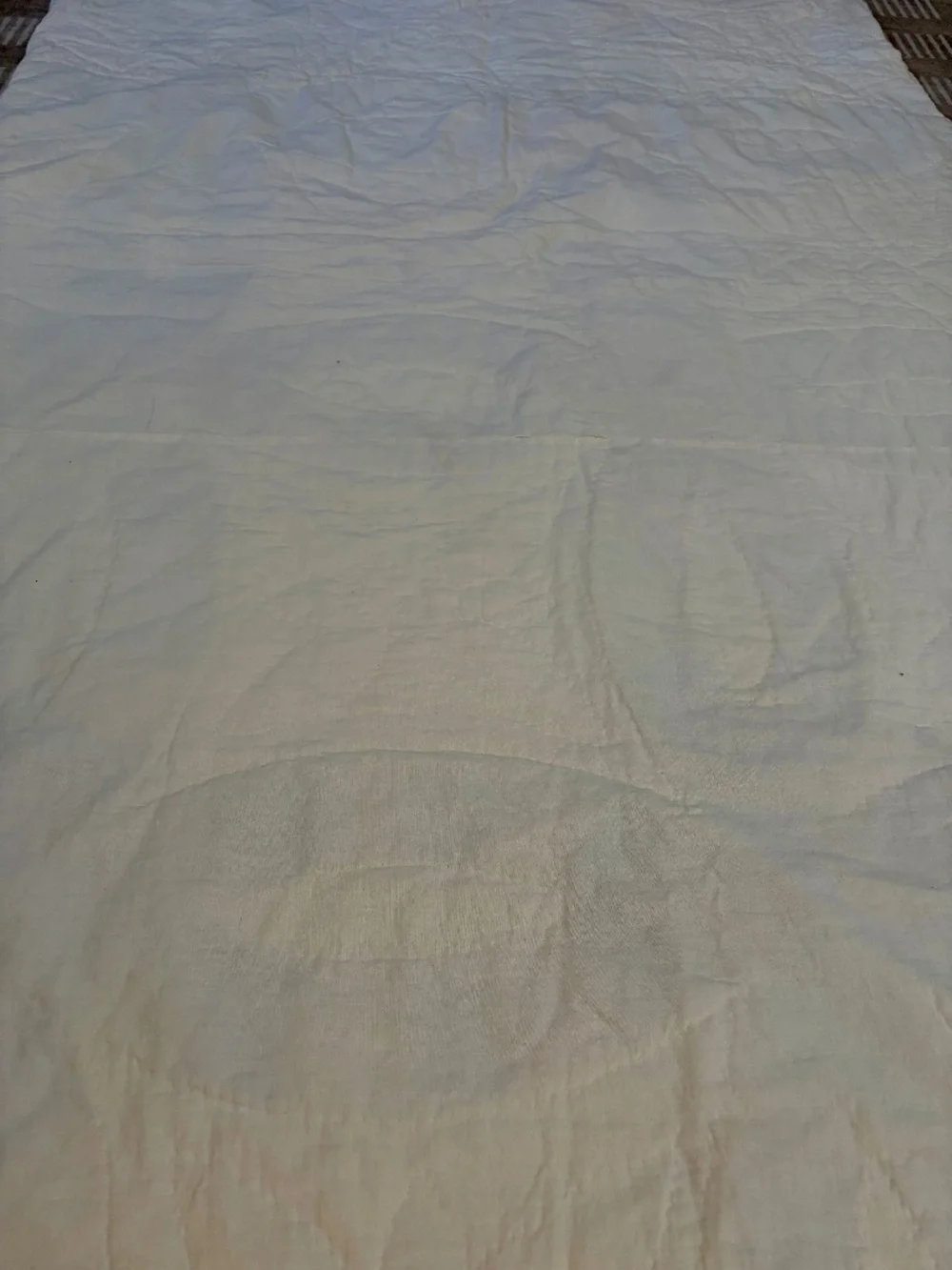 Vintage Double Wedding Ring Quilt Handmade Pastel Floral Cotton 78x81 Bedspread